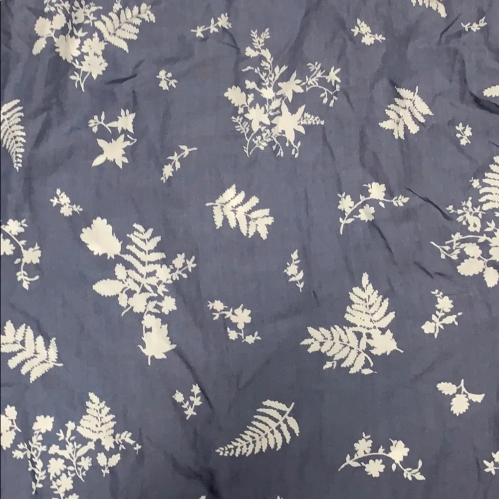 Elisabeth Petite Blue and White Leaf Print Botanical Skirt with Pockets - sz 14P - Picture 8 of 8